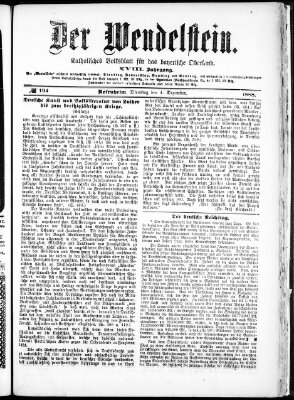 Wendelstein Dienstag 4. Dezember 1888