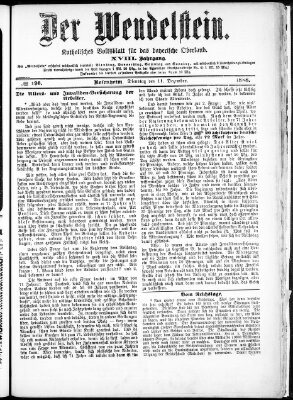 Wendelstein Dienstag 11. Dezember 1888