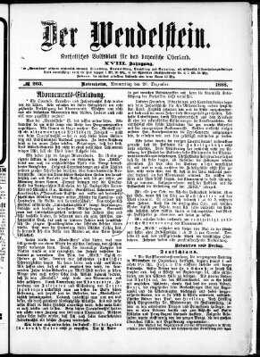 Wendelstein Donnerstag 20. Dezember 1888