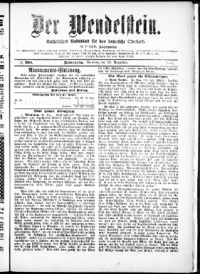 Wendelstein Samstag 22. Dezember 1888