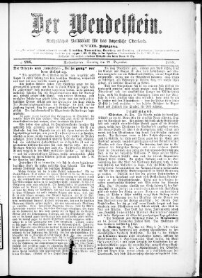 Wendelstein Sonntag 23. Dezember 1888