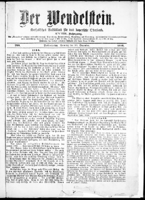 Wendelstein Sonntag 30. Dezember 1888