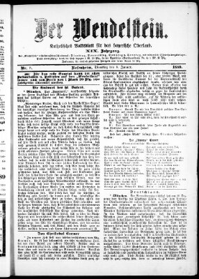 Wendelstein Dienstag 8. Januar 1889