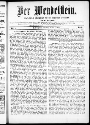 Wendelstein Dienstag 15. Januar 1889