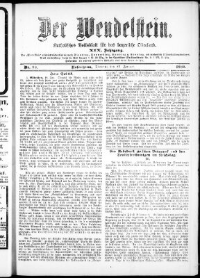 Wendelstein Dienstag 22. Januar 1889