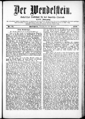 Wendelstein Sonntag 10. Februar 1889