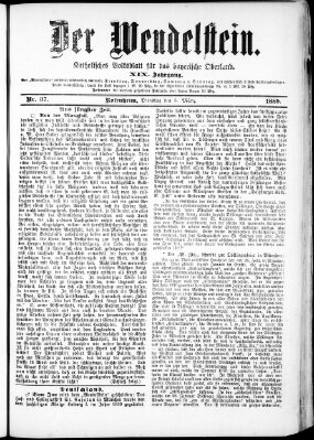 Wendelstein Dienstag 5. März 1889