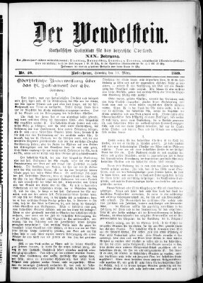 Wendelstein Sonntag 10. März 1889