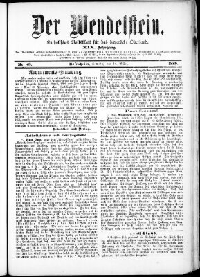 Wendelstein Samstag 16. März 1889