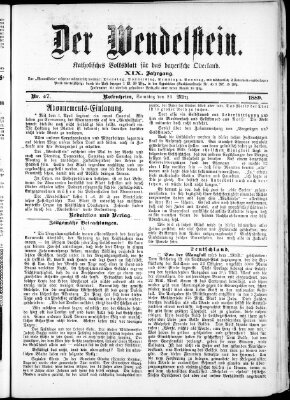 Wendelstein Samstag 23. März 1889