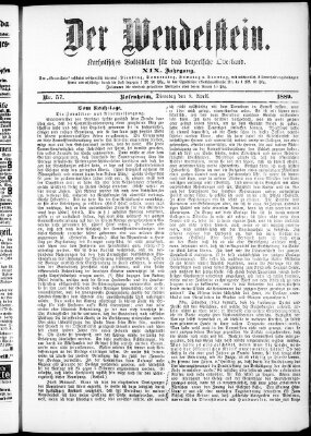 Wendelstein Dienstag 9. April 1889