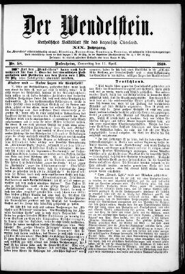 Wendelstein Donnerstag 11. April 1889