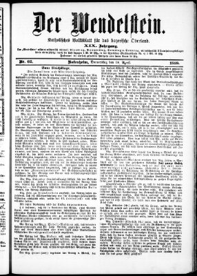 Wendelstein Donnerstag 18. April 1889