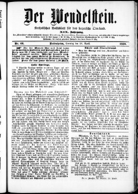 Wendelstein Sonntag 28. April 1889