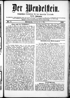 Wendelstein Samstag 4. Mai 1889