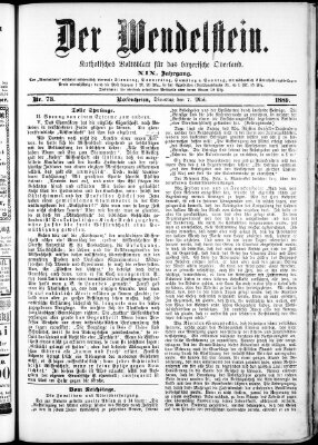 Wendelstein Dienstag 7. Mai 1889