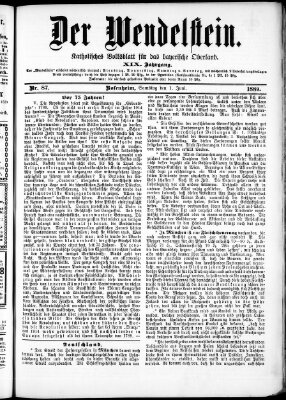 Wendelstein Samstag 1. Juni 1889