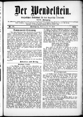 Wendelstein Dienstag 18. Juni 1889