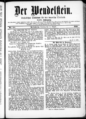 Wendelstein Sonntag 11. August 1889