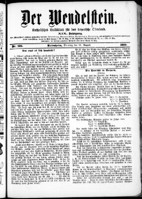 Wendelstein Dienstag 13. August 1889