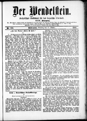 Wendelstein Dienstag 15. Oktober 1889