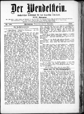 Wendelstein Donnerstag 21. November 1889