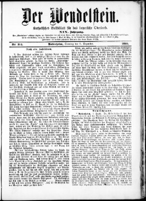 Wendelstein Sonntag 8. Dezember 1889