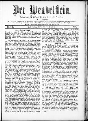 Wendelstein Freitag 13. Dezember 1889