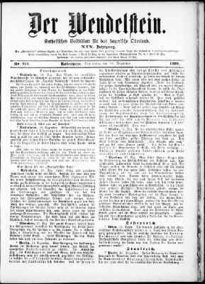 Wendelstein Donnerstag 19. Dezember 1889