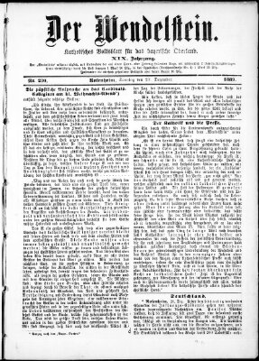 Wendelstein Sonntag 29. Dezember 1889