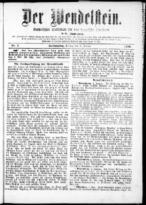 Wendelstein Freitag 3. Januar 1890