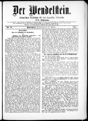 Wendelstein Donnerstag 30. Januar 1890