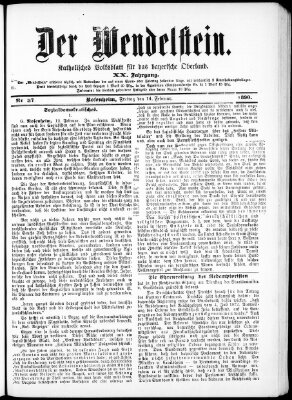 Wendelstein Freitag 14. Februar 1890