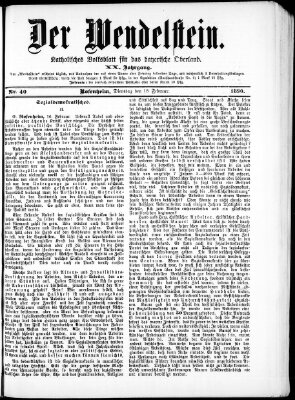 Wendelstein Dienstag 18. Februar 1890