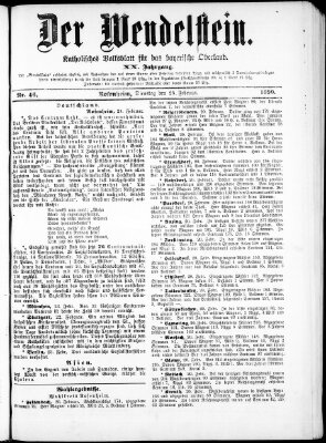 Wendelstein Dienstag 25. Februar 1890