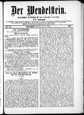 Wendelstein Samstag 29. März 1890