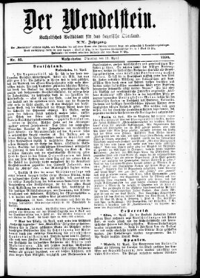 Wendelstein Dienstag 15. April 1890