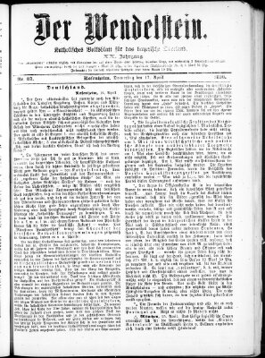 Wendelstein Donnerstag 17. April 1890