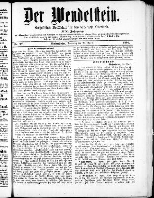 Wendelstein Dienstag 29. April 1890