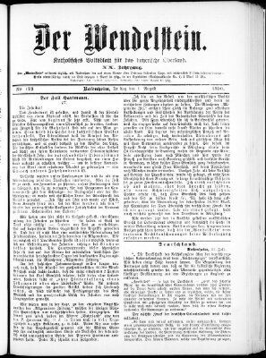 Wendelstein Freitag 1. August 1890