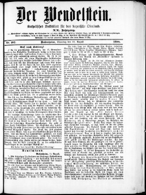 Wendelstein Dienstag 12. August 1890