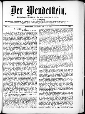 Wendelstein Donnerstag 14. August 1890