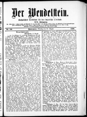 Wendelstein Dienstag 26. August 1890