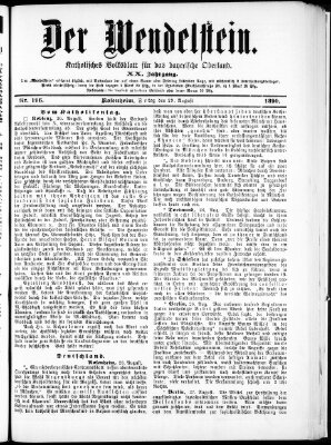 Wendelstein Freitag 29. August 1890