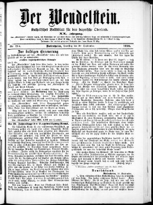 Wendelstein Samstag 20. September 1890