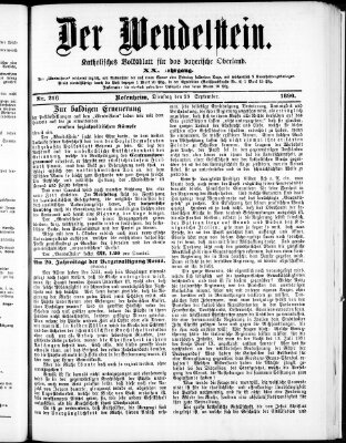 Wendelstein Dienstag 23. September 1890