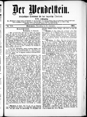 Wendelstein Donnerstag 25. September 1890