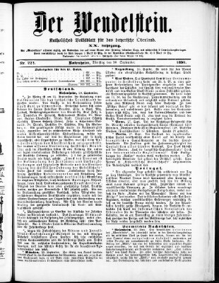 Wendelstein Dienstag 30. September 1890