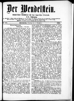 Wendelstein Dienstag 4. November 1890