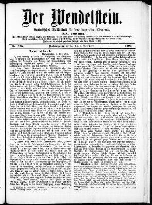 Wendelstein Freitag 7. November 1890